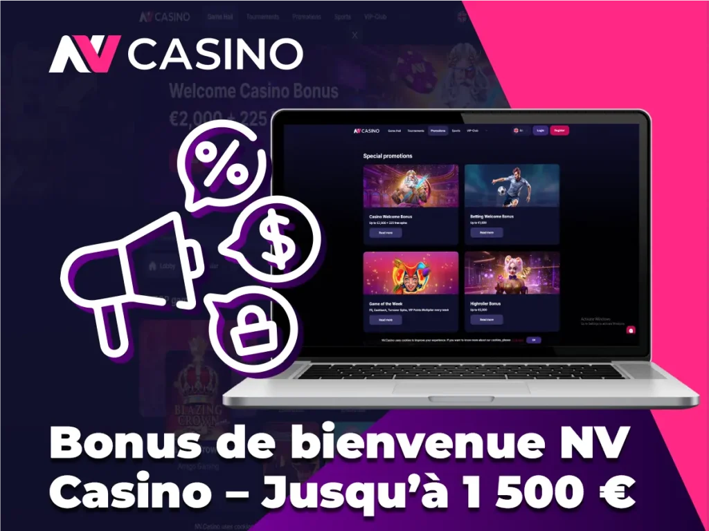 Bonus de bienvenue NV Casino – Jusqu’à 1 500 €