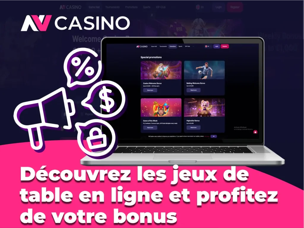 Découvrez les jeux de table en ligne et profitez de votre bonus